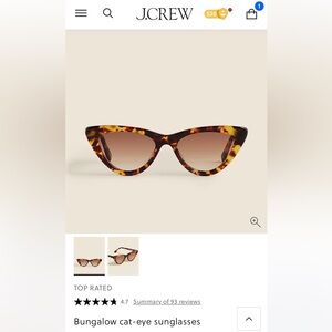 J.Crew “Bungalow” Cat-Eye Sunglasses